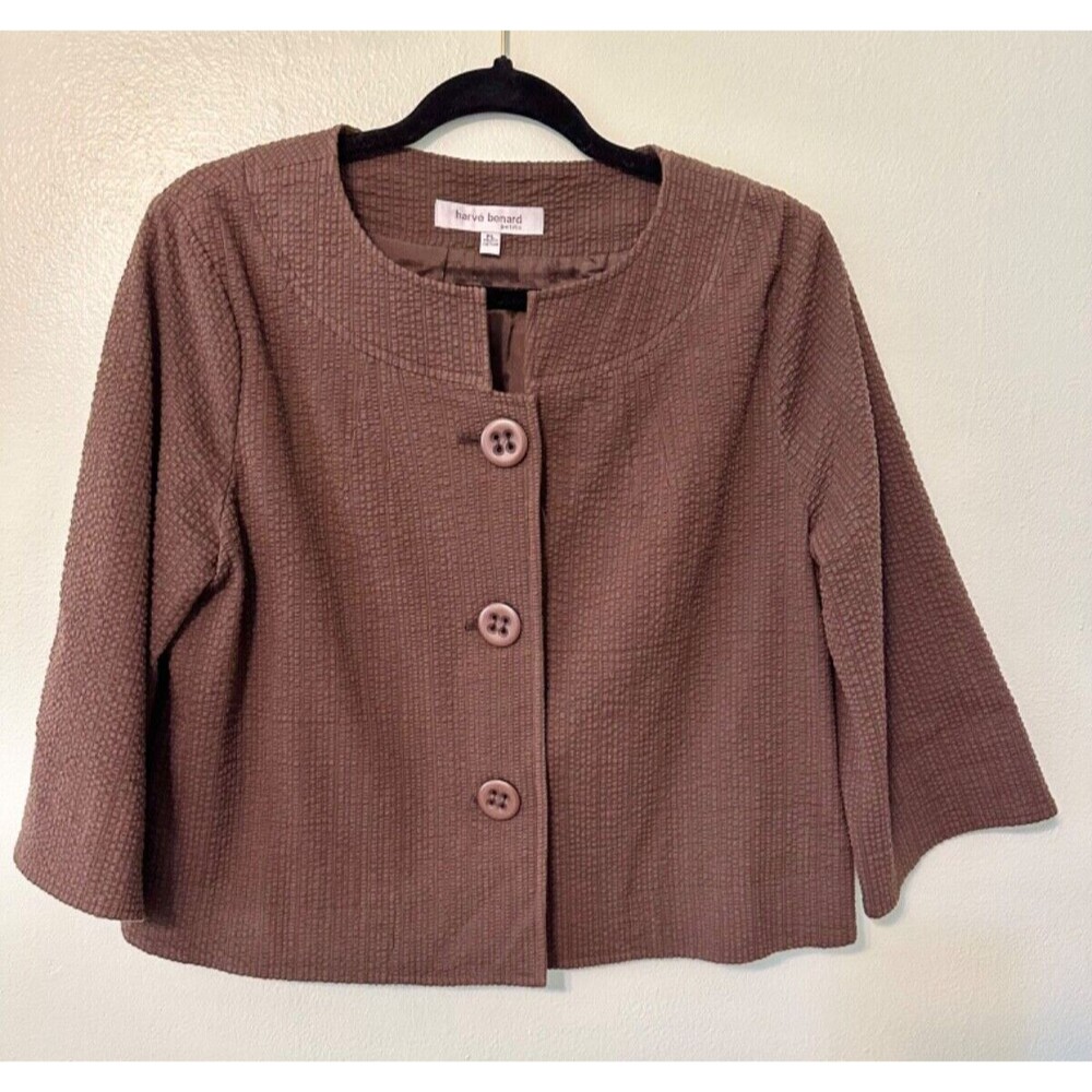 Harve Benard Petite Medium Women's Brown Suit/ Dress Coat Jacket NWT